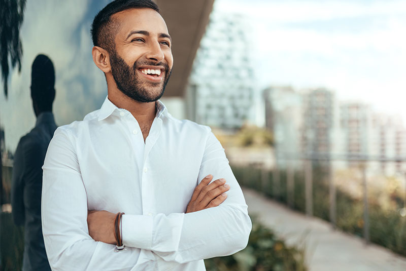 Portrait of a young confident smiling