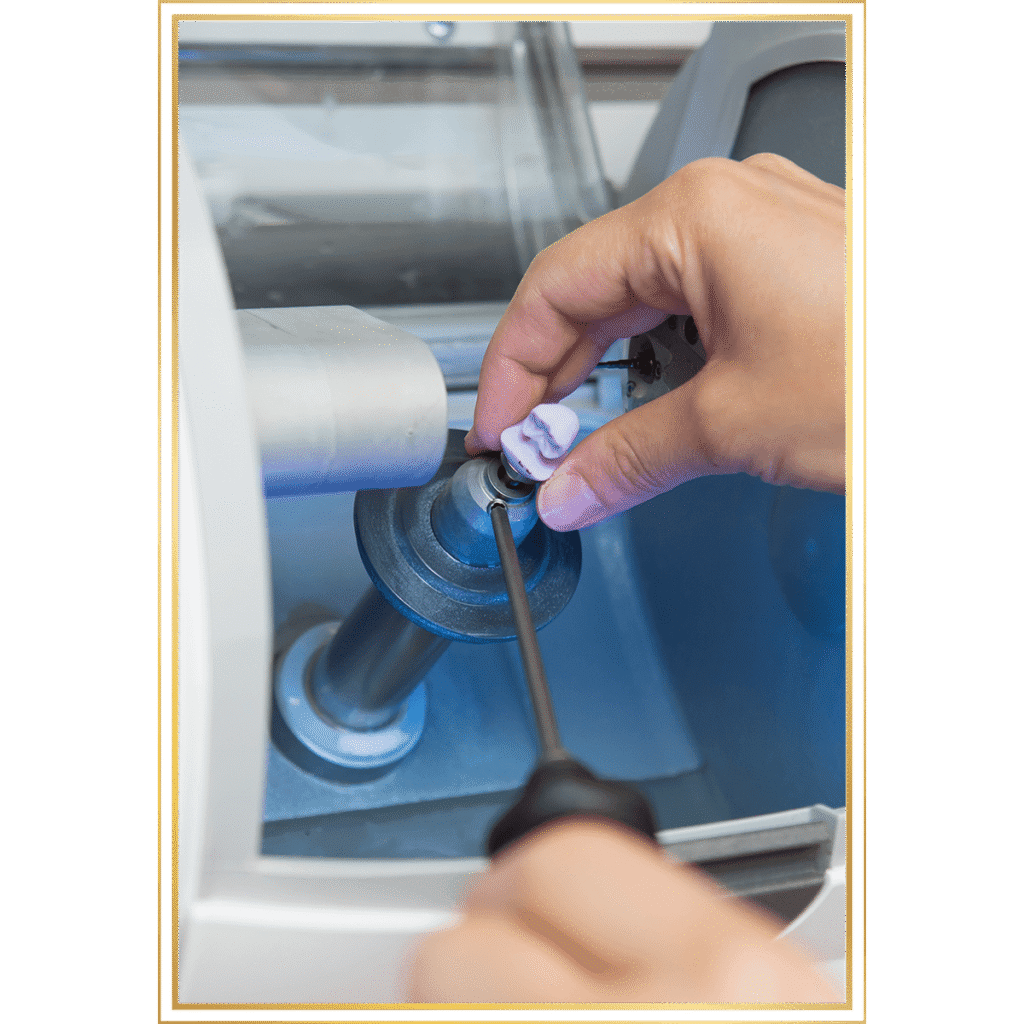 close up of cerec machine